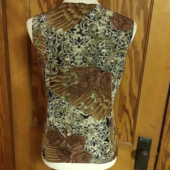 Retro Y2K autumn floral sleeveless top - Picture 9 of 9